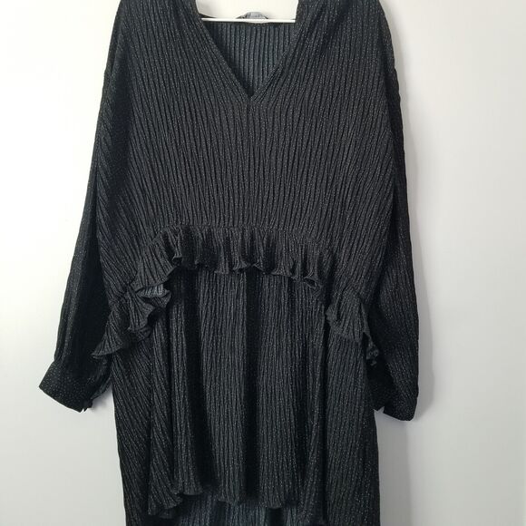 Zara Mini Ruffle Black Polka Dot Dress size XS - Picture 7 of 12